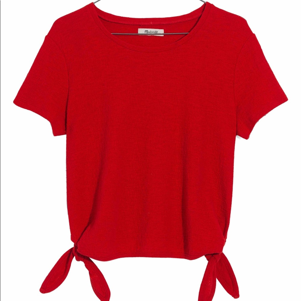 Madewell side tie red top